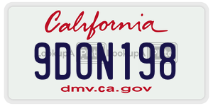 9DON198 license plate in California