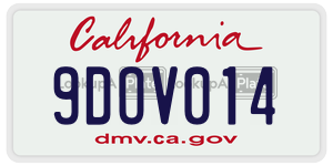 9DOV014 license plate in California