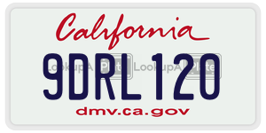 9DRL120 license plate in California
