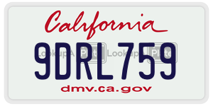 9DRL759 license plate in California