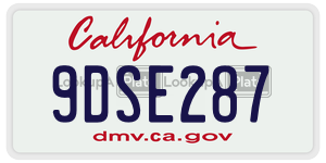 9DSE287 license plate in California