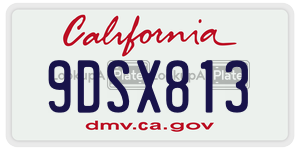 9DSX813 license plate in California