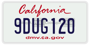 9DUG120 license plate in California