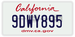 9DWY895 license plate in California