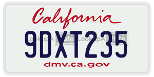 9DXT235 license plate in California