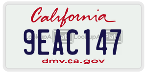 9EAC147  license plate in CA