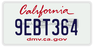 9EBT364  license plate in CA