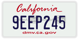 9EEP245 license plate in California
