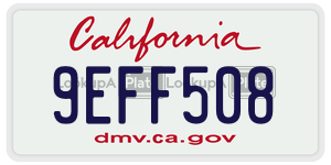 9EFF508 license plate in California