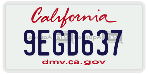 9EGD637 license plate in California