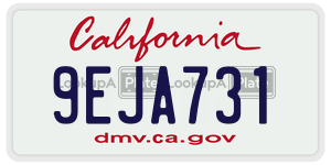 9EJA731 license plate in California