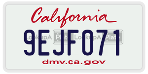 9EJF071 license plate in California
