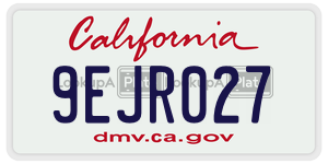 9EJR027 license plate in California