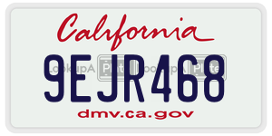9EJR468 license plate in California