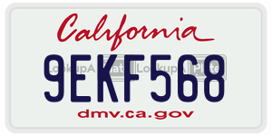 9EKF568 license plate in California