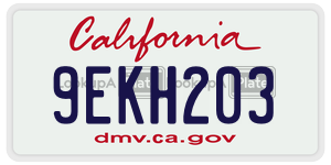 9EKH203 license plate in California