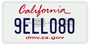 9ELL080 license plate in California