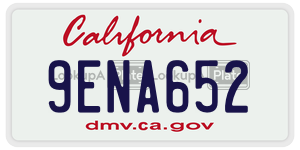 9ENA652 license plate in California