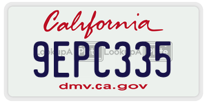 9EPC335  license plate in CA