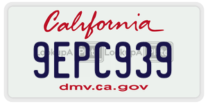 9EPC939 license plate in California