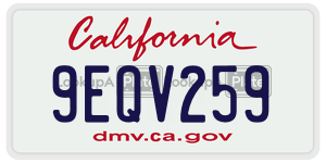 9EQV259 license plate in California