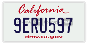 9ERU597 license plate in California