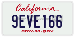 9EVE166 license plate in California