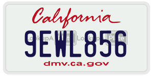 9EWL856  license plate in CA
