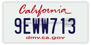 9EWW713 license plate in California