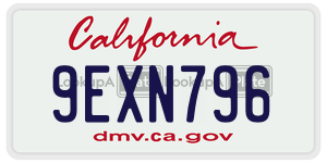 9EXN796 license plate in California