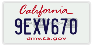 9EXV670 license plate in California