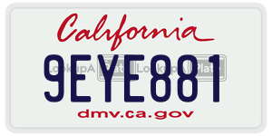 9EYE881 license plate in California