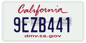 9EZB441 license plate in California