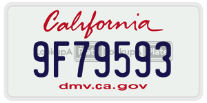 9F79593  license plate in CA