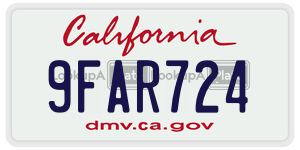 9FAR724 license plate in California