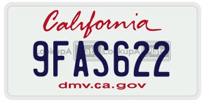 9FAS622 license plate in California
