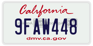 9FAW448  license plate in CA