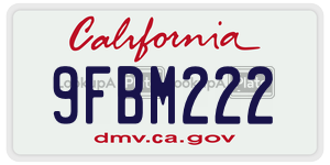 9FBM222  license plate in CA
