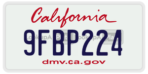 9FBP224 license plate in California
