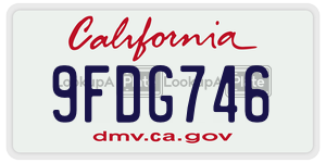 9FDG746 license plate in California