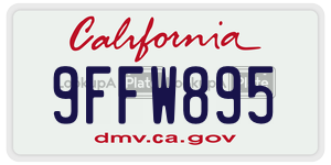 9FFW895  license plate in CA
