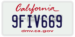 9FIV669 license plate in California