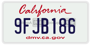 9FJB186 license plate in California