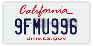 9FMU996 license plate in California
