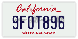 9FOT896  license plate in CA