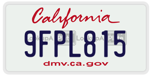 9FPL815 license plate in California