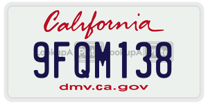 9FQM138 license plate in California