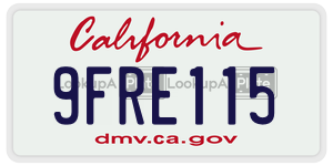 9FRE115 license plate in California