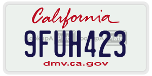 9FUH423  license plate in CA
