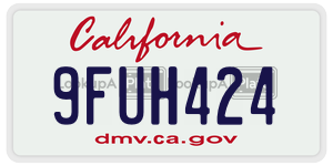 9FUH424  license plate in CA